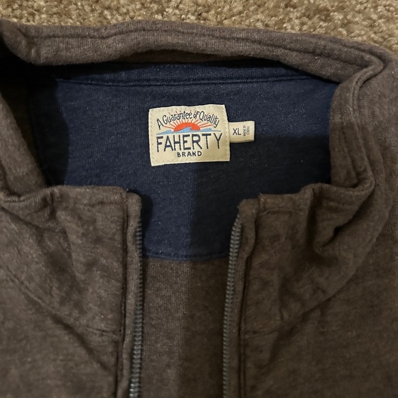 Faherty XL Brown Zip up Sweater - Picture 5 of 5